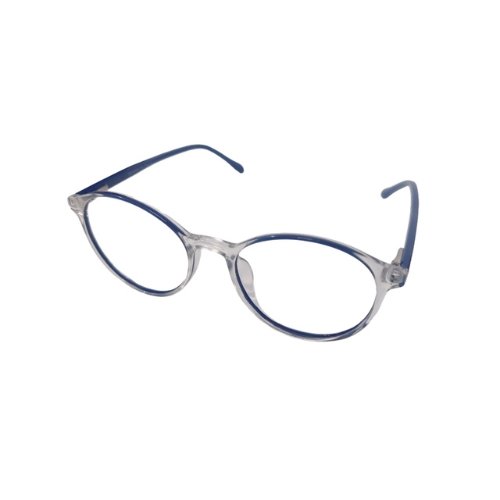 Untitled design (46) Blue Transparent Full Rim Round With lens