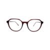 Untitled design (49) Maroon Gold Round Full Rim Unisex Eyeglasses With lens