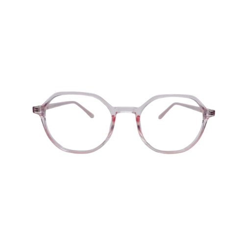Untitled design (54) Pink Transparent Full Rim Round with lens