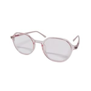 Untitled design (55) Pink Transparent Full Rim Round with lens